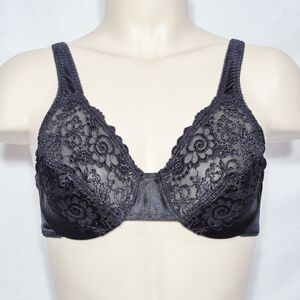 34C Vassarette‎ 75014 75-014 Unlined Satin & Lace Divided Cup UW Bra